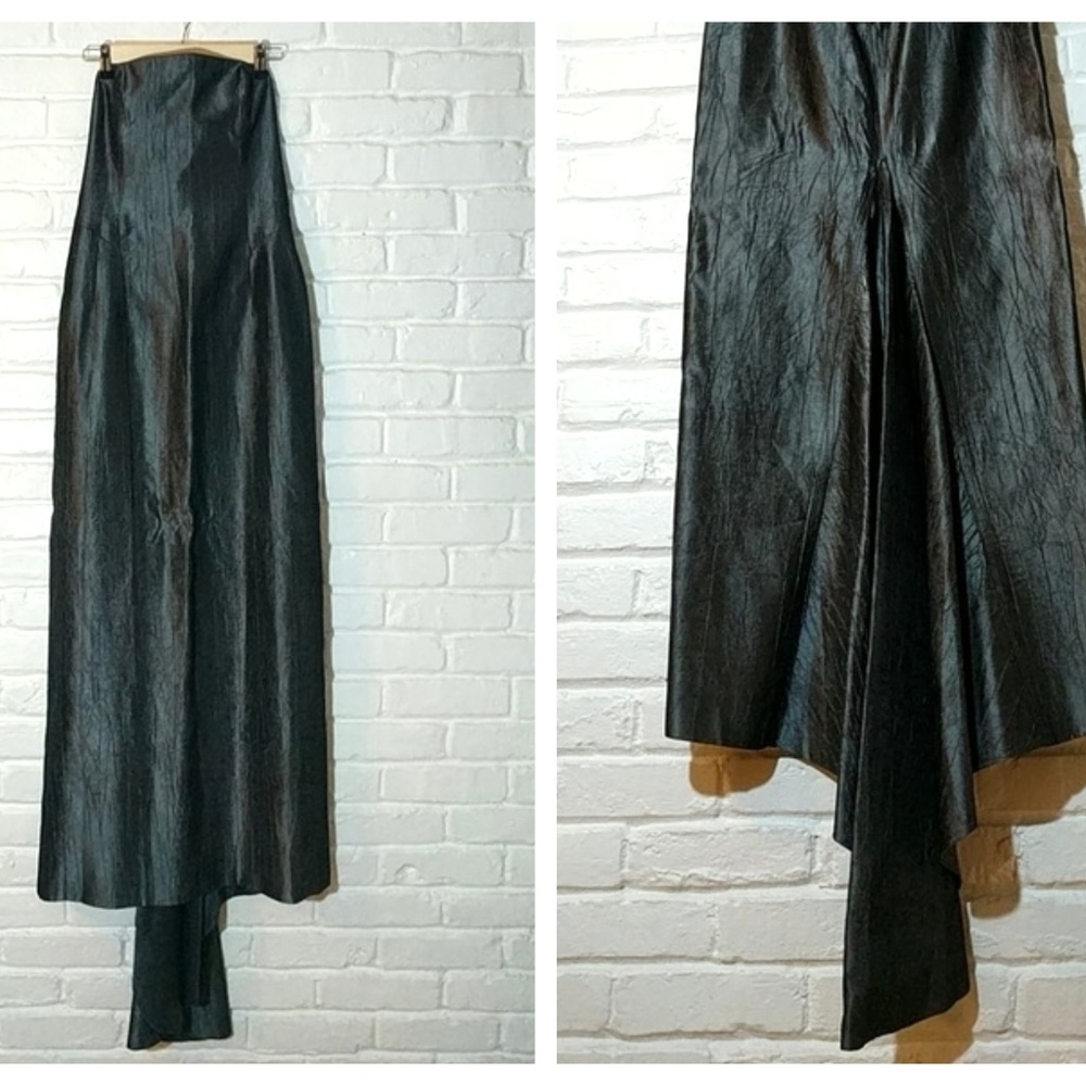 Charcoal Evening Gown with Train